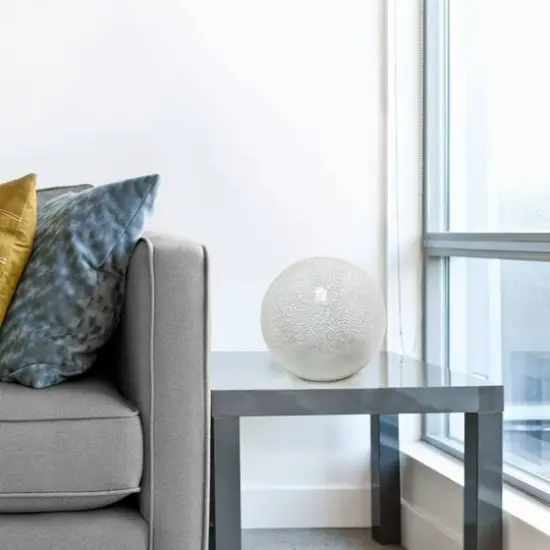 Simple Designs 7.7" Mosaic Stone Ball Table Lamp White {6}