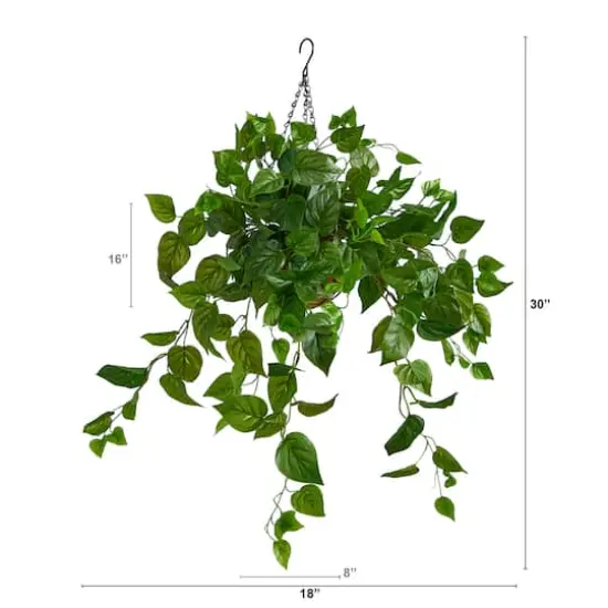 2.5ft. Philodendron Artificial Plant in Hanging Basket {3}