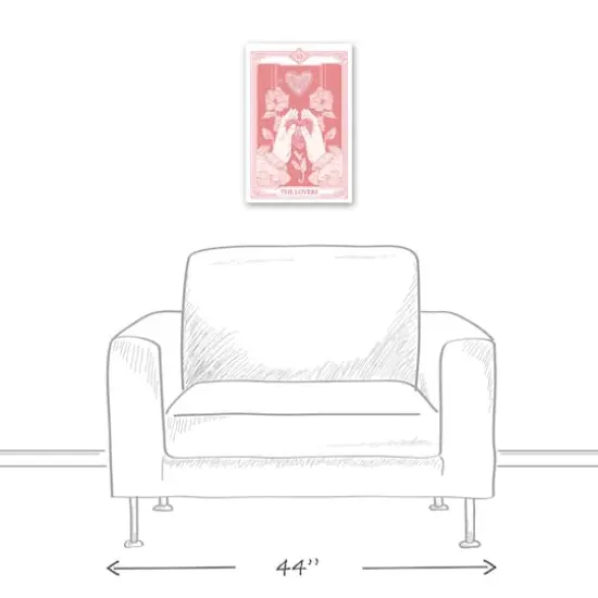 18" The Lovers Tarot Canvas Wall Art {4}