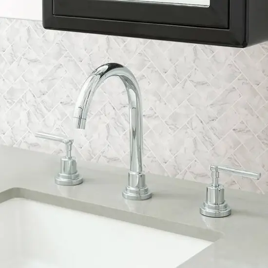 InHome Herringbone Carrara Peel & Stick Backsplash Tiles {4}
