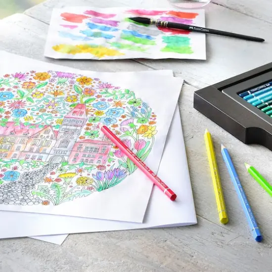 Faber-Castell Albrecht Durer 120 Color Watercolor Pencil Set in Wood Case {4}