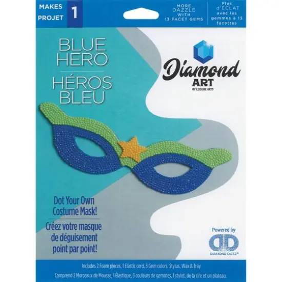 Diamond Art Blue Super Hero Costume Foam Mask Kit {1}