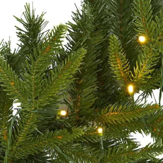 6ft. Pre-Lit Clear LED Green Pine Artificial Christmas Garland {4}