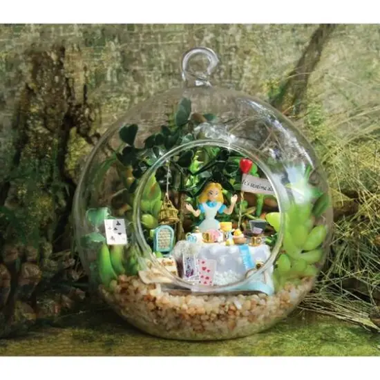 Wizardi Miniature Roombox Alice Forest Afternoon Tea Dollhouse Kit {1}