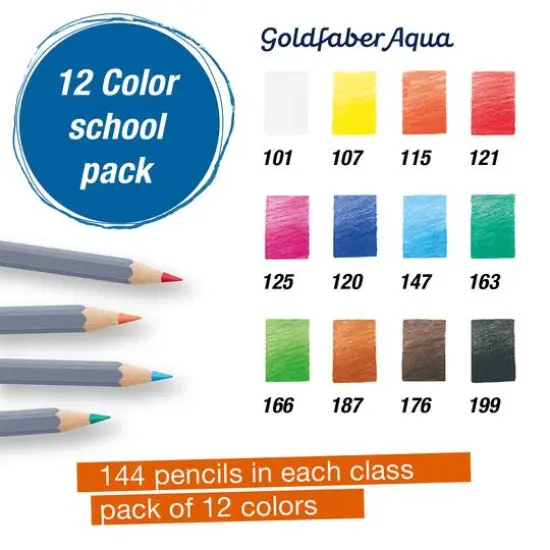 Faber-Castell Goldfaber Aqua Watercolor Pencil Class Pack Set {4}