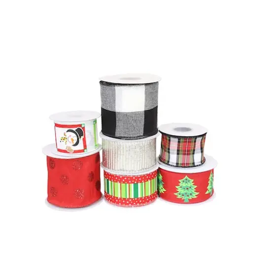 JAM Paper Merry & Bright Christmas Ribbon Value Pack {1}