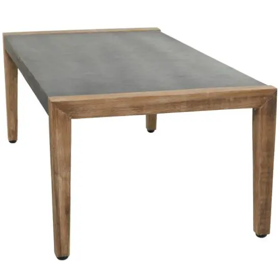 44" Dark Gray Wood Outdoor Coffee Table With Wood Legs {4}