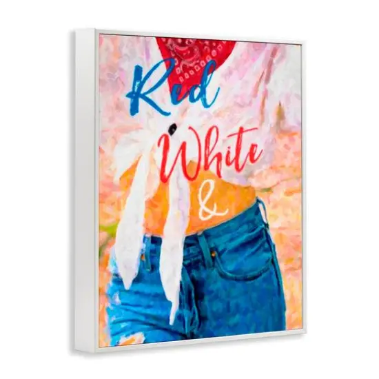 Stupell Industries Red White & Blue Patriotic American Celebration Framed Giclee Art {4}