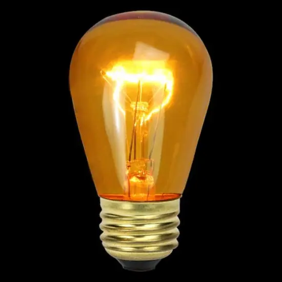 Transparent Incandescent S14 Replacement Christmas Bulbs, 25ct. Amber {6}
