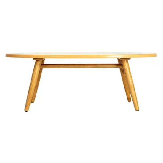 Hello Honey&reg; Multicolor Sea Waves Surfboard Oval Coffee Table {3}