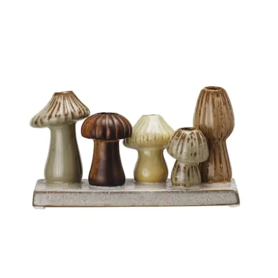 Hello Honey&reg; 4" Enchanted Garden Stoneware Mushroom Vase {1}