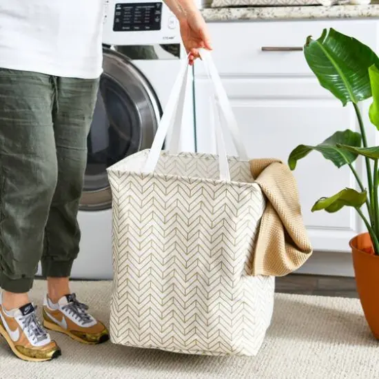 Household Essentials Krush Rectangular Laundry Bag with Handles (Brown) {3}