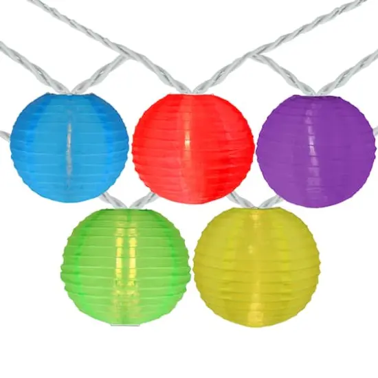 10ct. Multicolor Round Chinese Lantern String Lights {1}