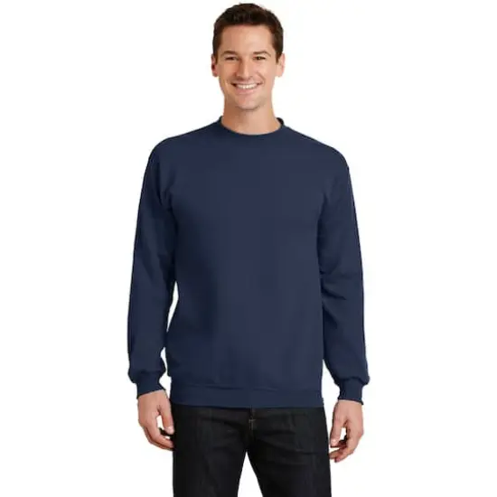 Port & Company&reg; Brights Core Fleece Crewneck Sweatshirt Navy {4}