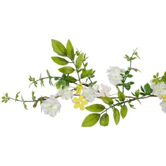 4ft. White Floral & Mixed Foliage Garland {4}