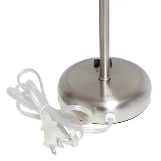 LimeLights 19.5" Brushed Steel Base Lamps with Charging Outlets, 2ct. White {10}
