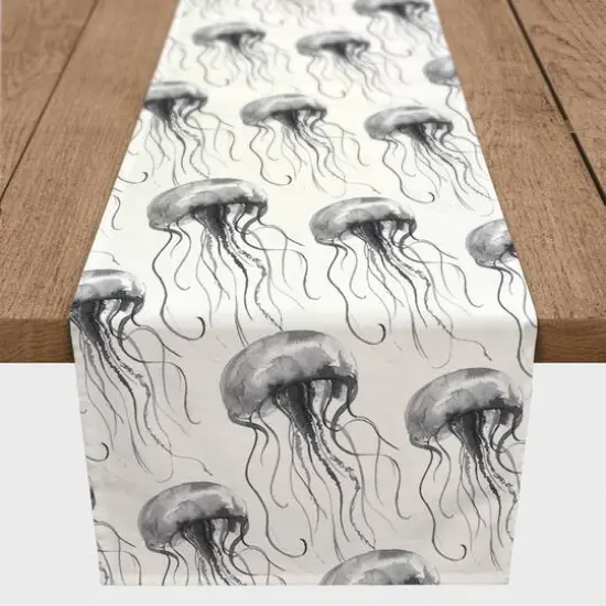 Jellyfish Outdoor Table Runner Gray {4}