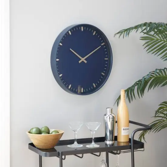 Black Glass Contemporary Wall Clock, 20" x 20" x 3" {8}