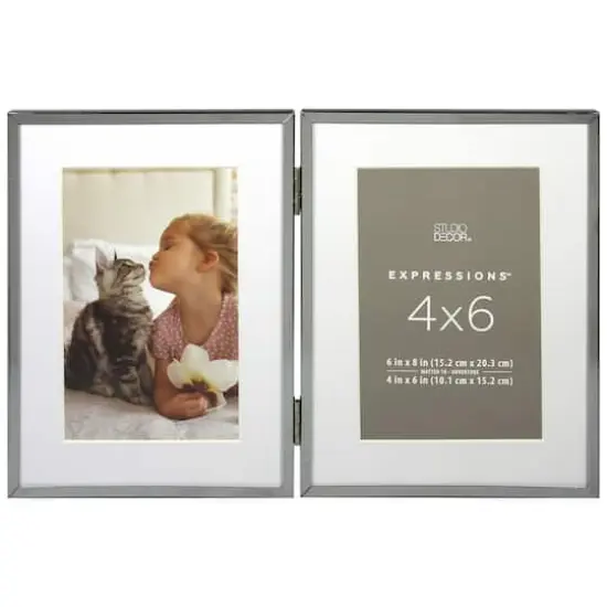 Expressions™ 2 Opening 4" x 6" Silver Collage Frame with Mat by Studio Décor® {1}