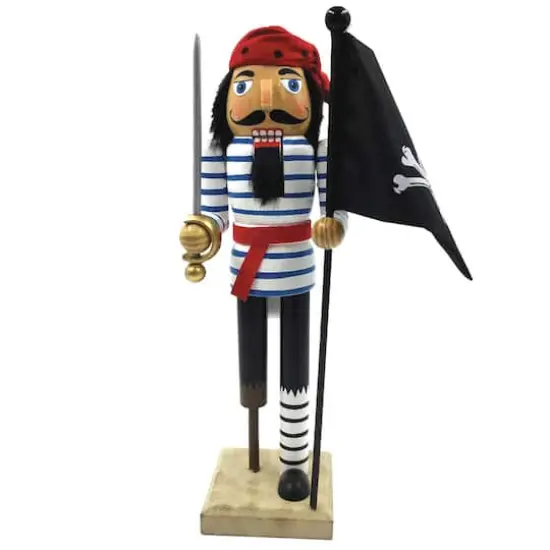 Santa's Workshop 13" Peg Leg Pirate with Flag Nutcracker {1}