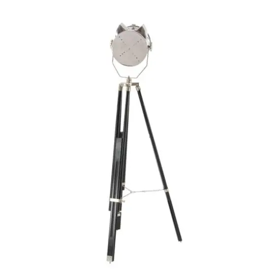 75" Black Wood Industrial Floor Lamp {5}