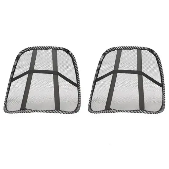 Mind Reader Black Mesh Lumbar Support Adjustable Cushion Set {1}