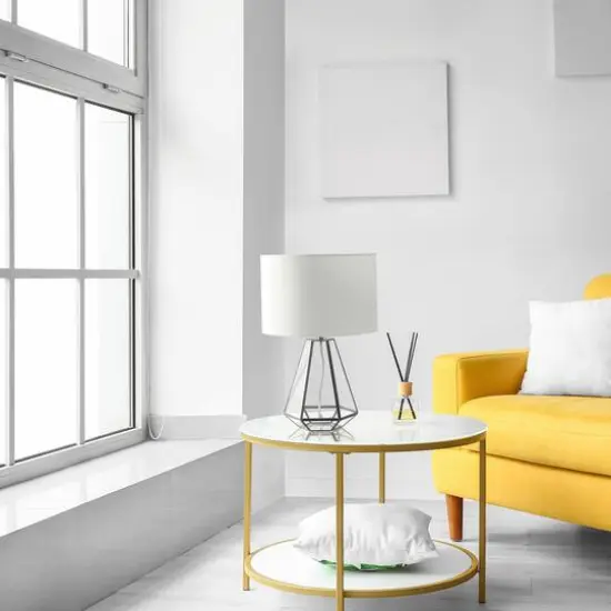 Lalia Home 18" Transparent Triagonal Brass Table Lamp {6}