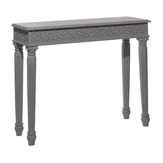 Grey Farmhouse Mango Wood Console Table, 30" x 36" {1}