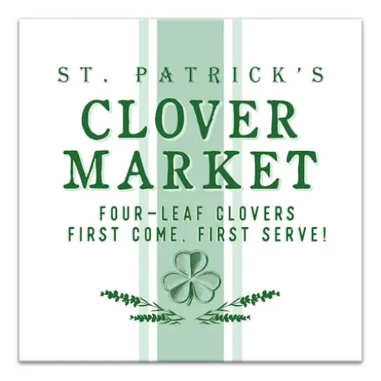 St. Patrick's Clover Market Canvas Wall Art {1}