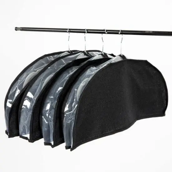 Household Essentials Hanging Garment Shoulder Covers, 4ct. Black {1}