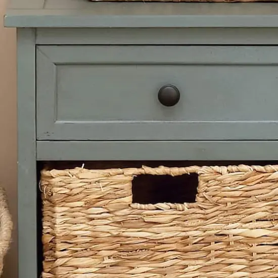 Traditional 4-Basket Turquoise Storage Cabinet {5}