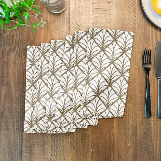 Gold Art pattern 10" x 10" Cotton Twill Napkin {4}