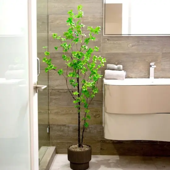 5ft. Potted Artificial Minimalist Enkianthus Tree {3}