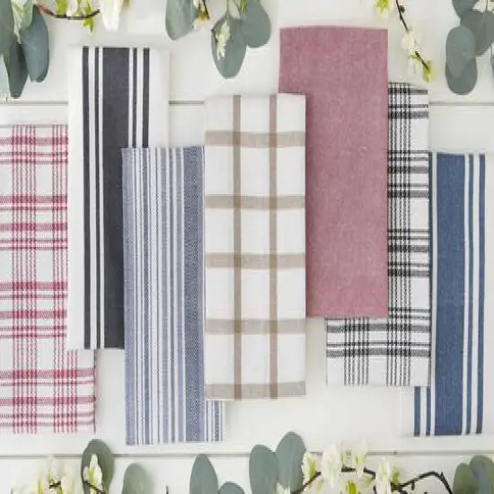 DII&reg; Assorted Brown Woven Dishtowel (Set of 5) {12}