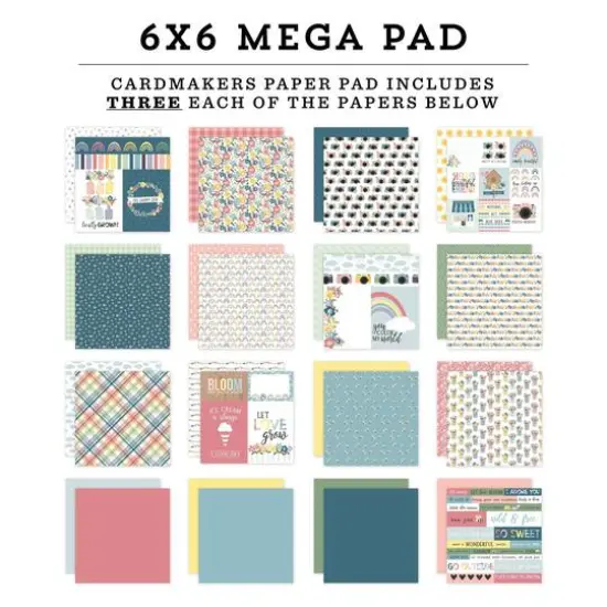 Echo Park&trade; Paper Co. New Day Double-Sided Mega Paper Pad, 6" x 6" {3}