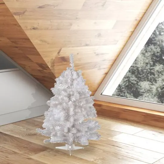 2ft. Unlit Crystal White Spruce Artificial Christmas Tree {3}
