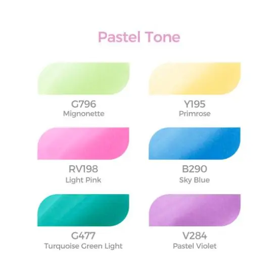 Ohuhu&reg; Oahu 6 Color Pastel Alcohol Marker Set {3}