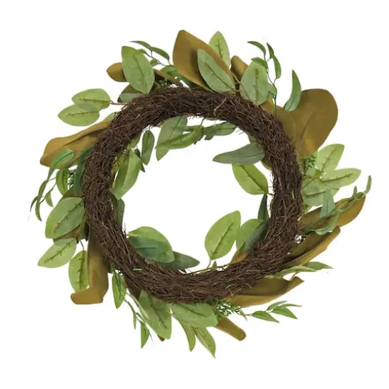 22" Eucalyptus & Magnolia Leaf Wreath {5}