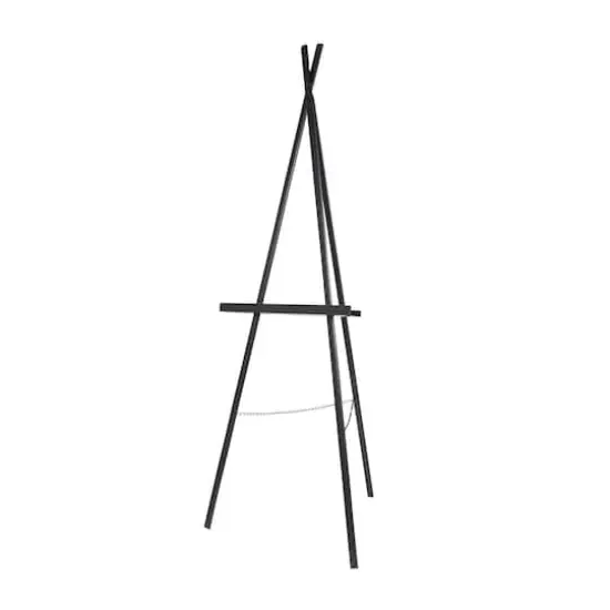 66.5" Black Metal Adjustable Minimalistic Floor Easel {1}