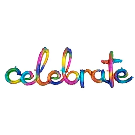 59" Rainbow Celebrate Foil Balloon {1}