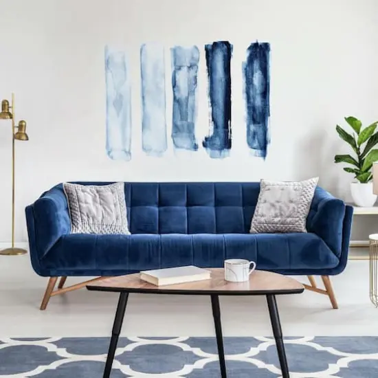 RoomMates Blue Watercolor Brush Strokes Peel & Stick Giant Decals {3}