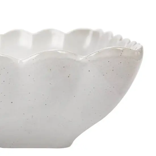 Hello Honey&reg; Matte White Square Stoneware Scalloped Edge Serving Dish Set {10}
