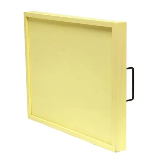 Elegant Designs&trade; 15.5" Yellow Wash Hoppy Easter Serving Tray with Handles {9}