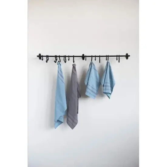 Hello Honey® 4ft. Decorative Forged Metal Wall Rod with 18 Hooks {4}