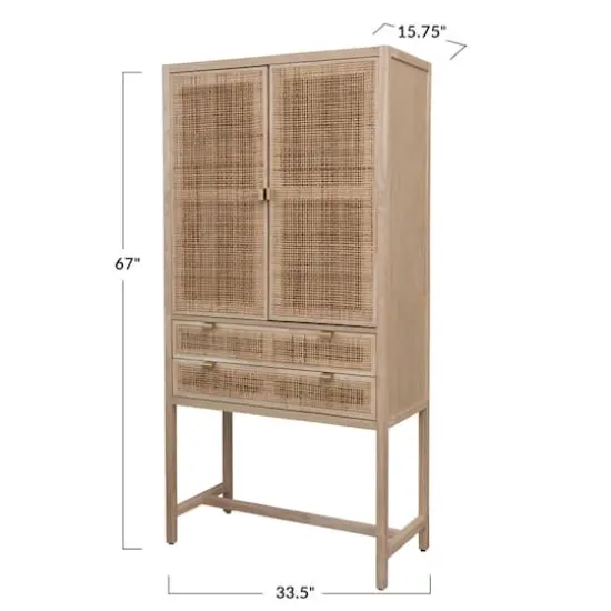 Hello Honey&reg; 6ft. Natural Woven Cane & Wood Cabinet {4}