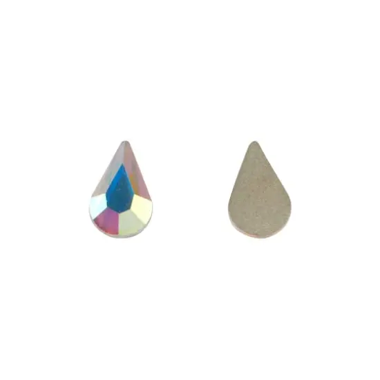 Clear Aurora Borealis Teardrop Flatback Glass Rhinestones, 288ct. by Bead Landing&trade; {3}