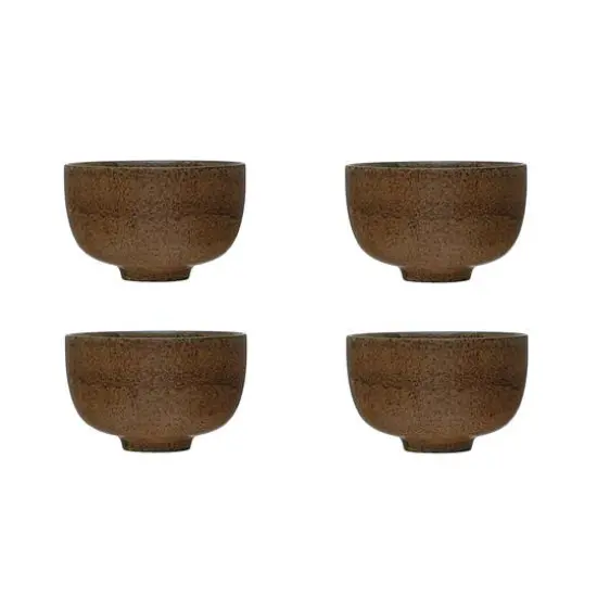 Hello Honey&reg; Brown Reactive Glaze Modern Stoneware Bowl Set {1}