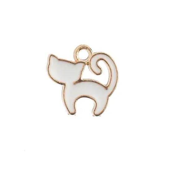 John Bead Sweet & Petite Kitty Cat Charms, 10ct. White {1}