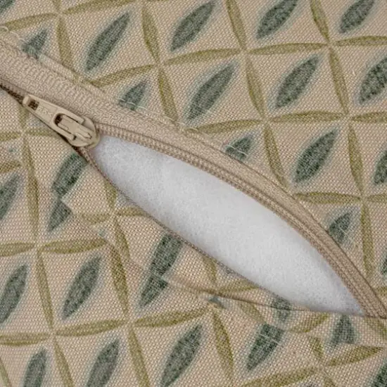 Hello Honey&reg; Embroidered Bird Cotton Chambray Printed Lumbar Pillow with Patterned Back & Scalloped Edge {5}