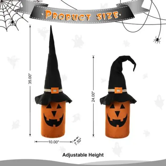 Glitzhome&reg; 24" Linen Halloween Jack-O'-Lantern Doorstop Porch D&eacute;cor {9}